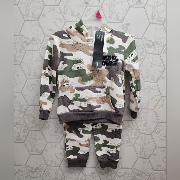 Nwt Boy or Girl Unisex Star Wars Baby Yoda Hoodie and Joggers Set, size 18 month - Picture 2 of 8